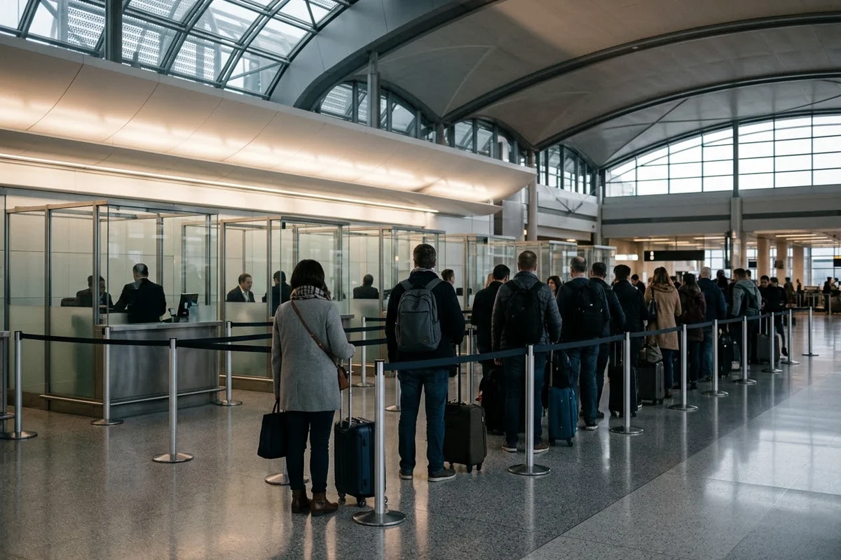 File d’attente au contrôle des frontières